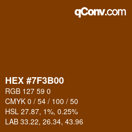 Color code: HEX #7F3B00 | qconv.com