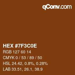 Color code: HEX #7F3C0E | qconv.com