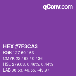 Color code: HEX #7F3CA3 | qconv.com
