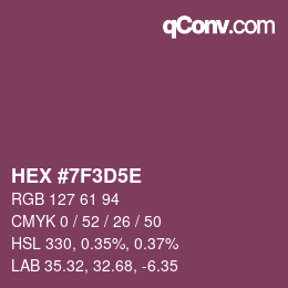 Color code: HEX #7F3D5E | qconv.com