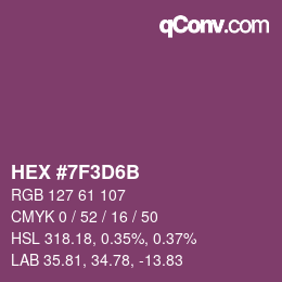 Color code: HEX #7F3D6B | qconv.com