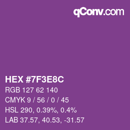 Color code: HEX #7F3E8C | qconv.com