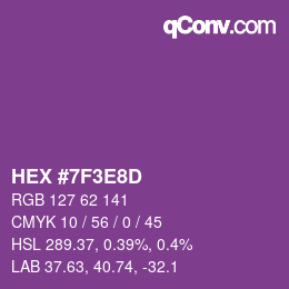 Color code: HEX #7F3E8D | qconv.com