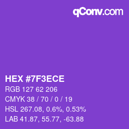 Color code: HEX #7F3ECE | qconv.com