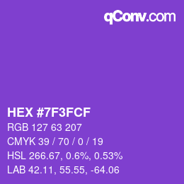 Color code: HEX #7F3FCF | qconv.com