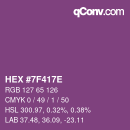 Color code: HEX #7F417E | qconv.com