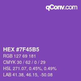 颜色代码: HEX #7F45B5 | qconv.com
