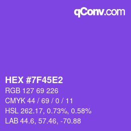Color code: HEX #7F45E2 | qconv.com