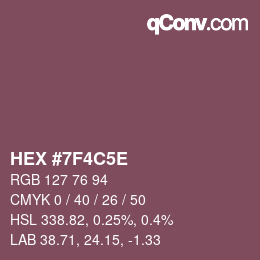 Color code: HEX #7F4C5E | qconv.com