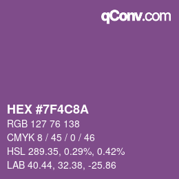 Color code: HEX #7F4C8A | qconv.com