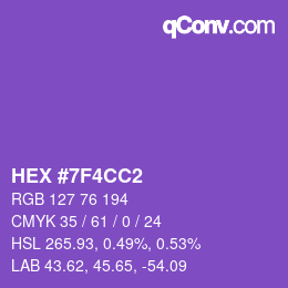 Farbcode: HEX #7F4CC2 | qconv.com