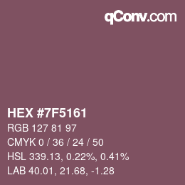 Color code: HEX #7F5161 | qconv.com