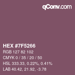Code couleur: HEX #7F5266 | qconv.com