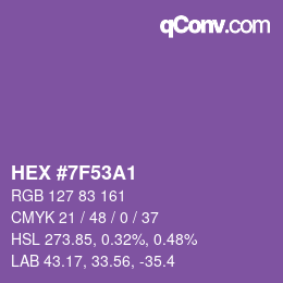 Color code: HEX #7F53A1 | qconv.com