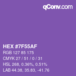 Color code: HEX #7F55AF | qconv.com