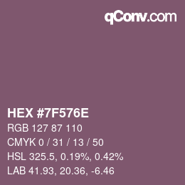 Color code: HEX #7F576E | qconv.com