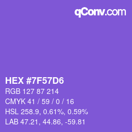颜色代码: HEX #7F57D6 | qconv.com