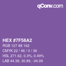 Farbcode: HEX #7F58A2 | qconv.com