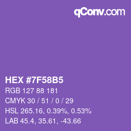 Color code: HEX #7F58B5 | qconv.com