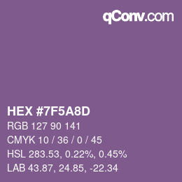 Color code: HEX #7F5A8D | qconv.com