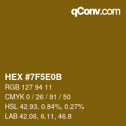 Color code: HEX #7F5E0B | qconv.com
