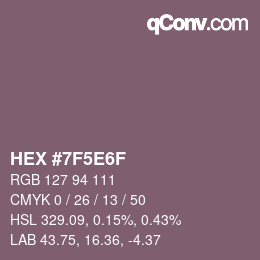 Color code: HEX #7F5E6F | qconv.com