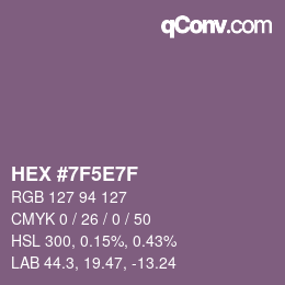 Color code: HEX #7F5E7F | qconv.com