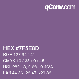 Color code: HEX #7F5E8D | qconv.com