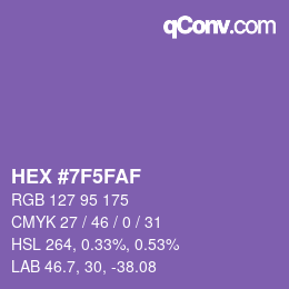 Color code: HEX #7F5FAF | qconv.com
