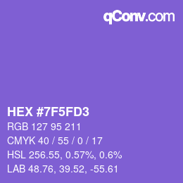颜色代码: HEX #7F5FD3 | qconv.com