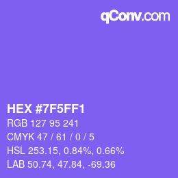 Color code: HEX #7F5FF1 | qconv.com