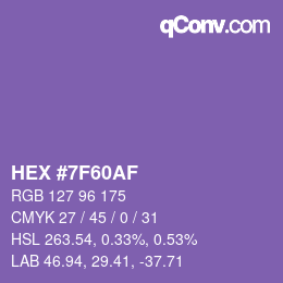 Color code: HEX #7F60AF | qconv.com