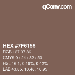 Color code: HEX #7F6156 | qconv.com