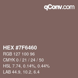 Color code: HEX #7F6460 | qconv.com