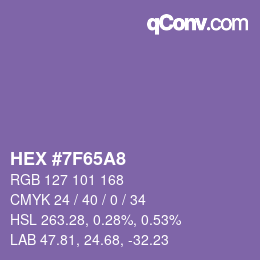 Color code: HEX #7F65A8 | qconv.com