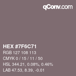 Color code: HEX #7F6C71 | qconv.com