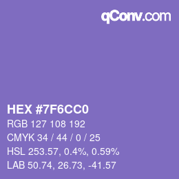 Color code: HEX #7F6CC0 | qconv.com
