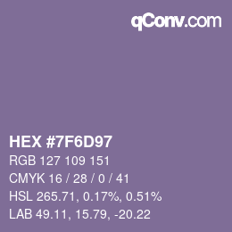 カラーコード: HEX #7F6D97 | qconv.com