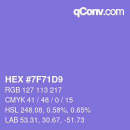 Color code: HEX #7F71D9 | qconv.com