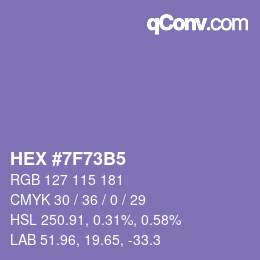 颜色代码: HEX #7F73B5 | qconv.com