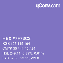颜色代码: HEX #7F73C2 | qconv.com