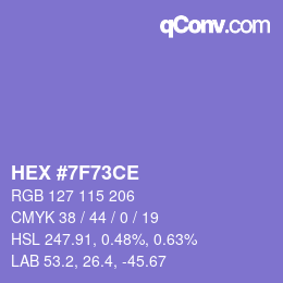 颜色代码: HEX #7F73CE | qconv.com