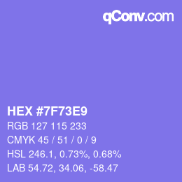 Color code: HEX #7F73E9 | qconv.com