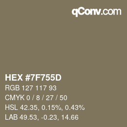 Color code: HEX #7F755D | qconv.com