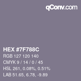 Color code: HEX #7F788C | qconv.com