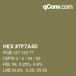 Código de color: HEX #7F7A4D | qconv.com