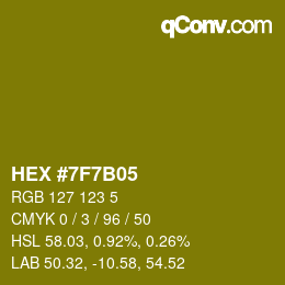 Color code: HEX #7F7B05 | qconv.com