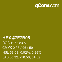 カラーコード: HEX #7F7B05 | qconv.com