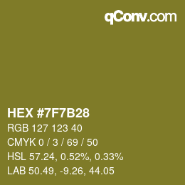 Color code: HEX #7F7B28 | qconv.com