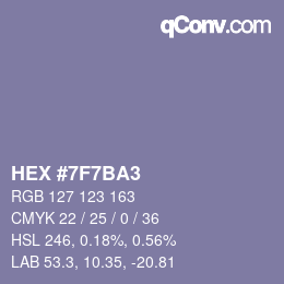 颜色代码: HEX #7F7BA3 | qconv.com
